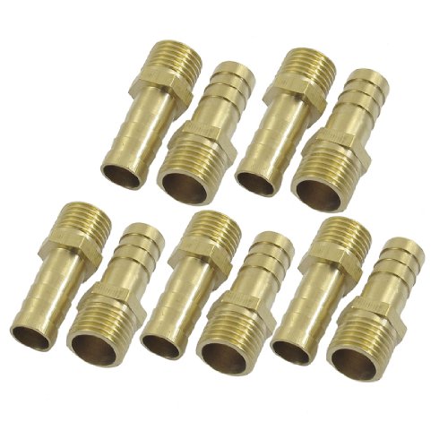 Sourcingmap Raccord cannelé laiton 10 mm 1/4" lot 10