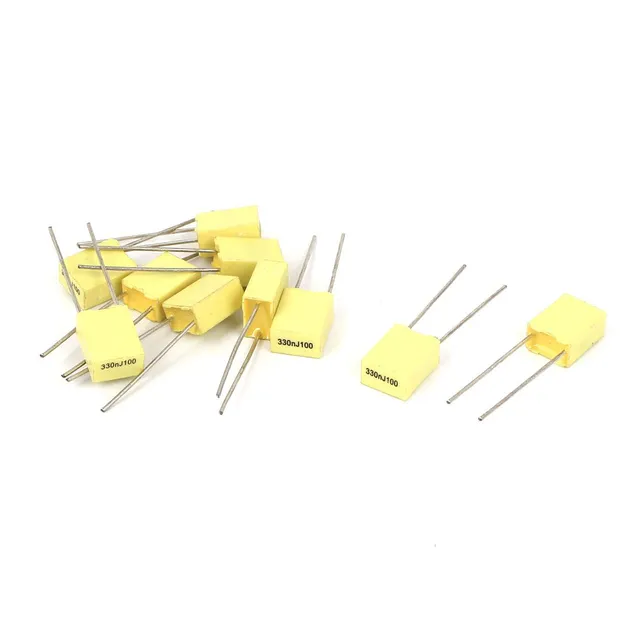 sourcing map 330NJ100 condensateur 0.33µF 100V jaune lot 10