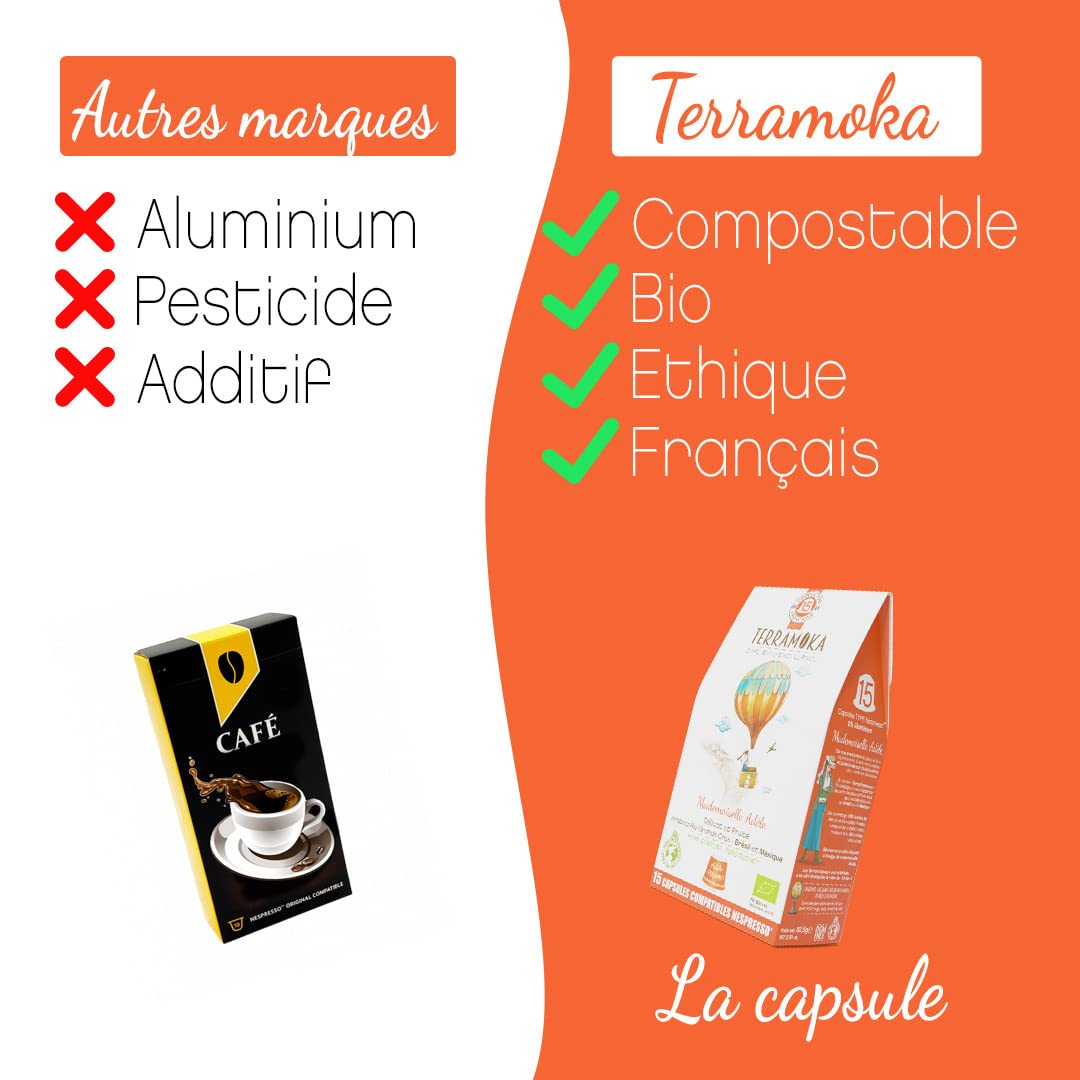 Terramoka Mademoiselle Adèle capsule café bio x60 arabica