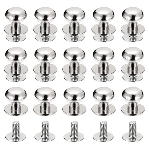 Sourcing Map Home & Garden rivet cuir 9mm argenté 15 pcs à vis