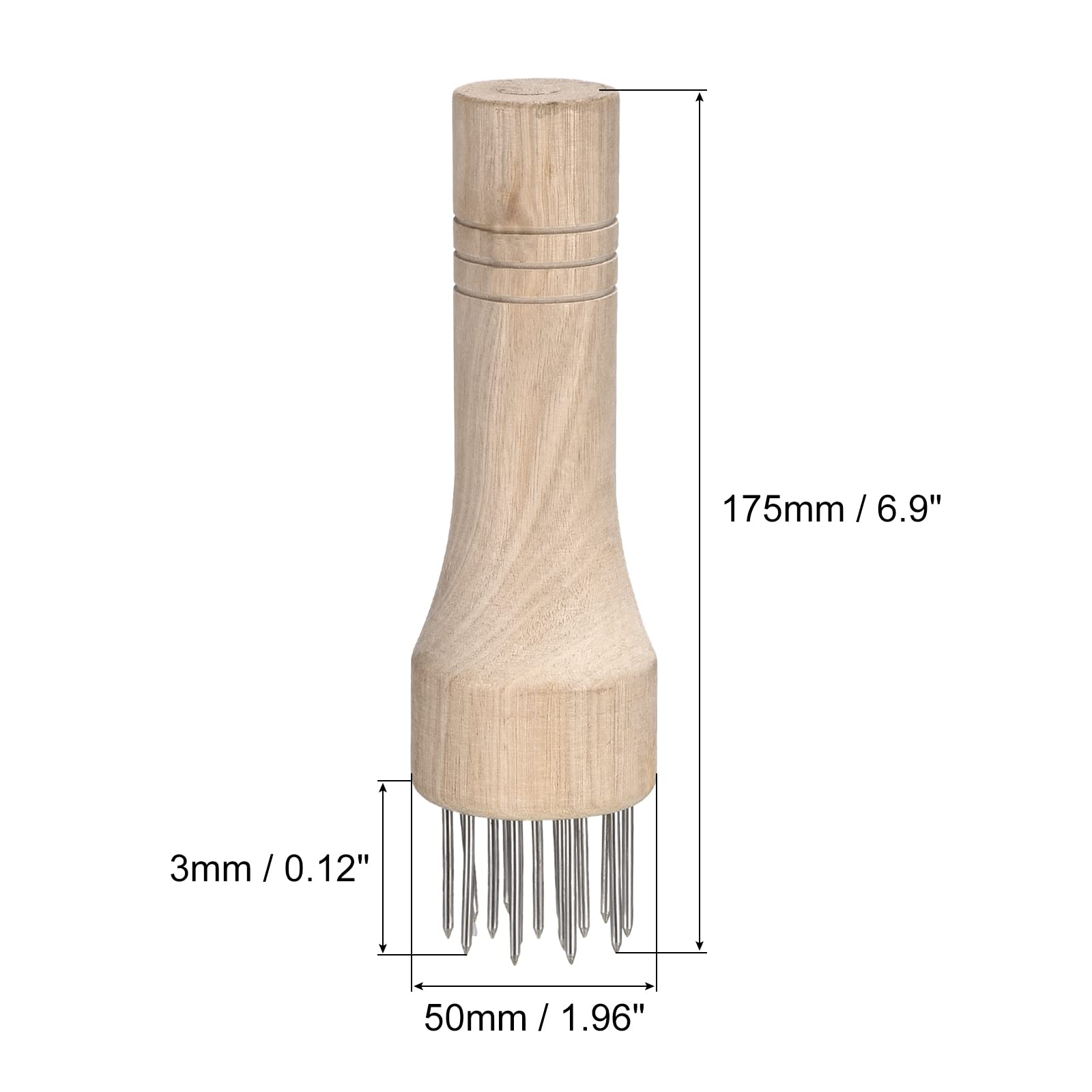 sourcing map Attendrisseur Viande Inox Blanc 175mm