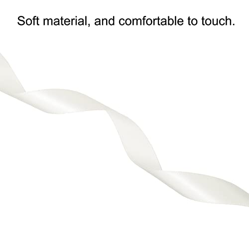 Sourcingmap Ruban Satin 20mm x 91,4m Blanc Brut Polyester