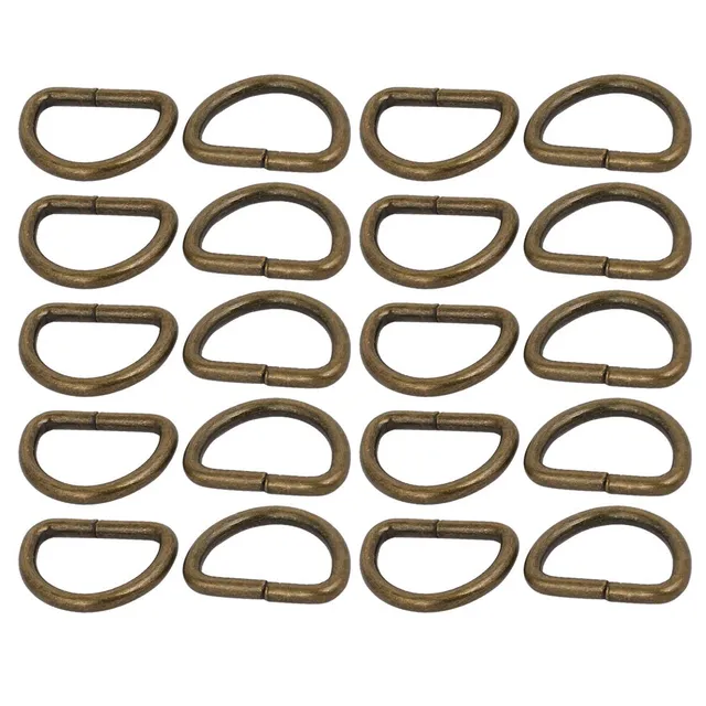 sourcing map Anneau D 20mm anneau métal bronze 20pcs soudé