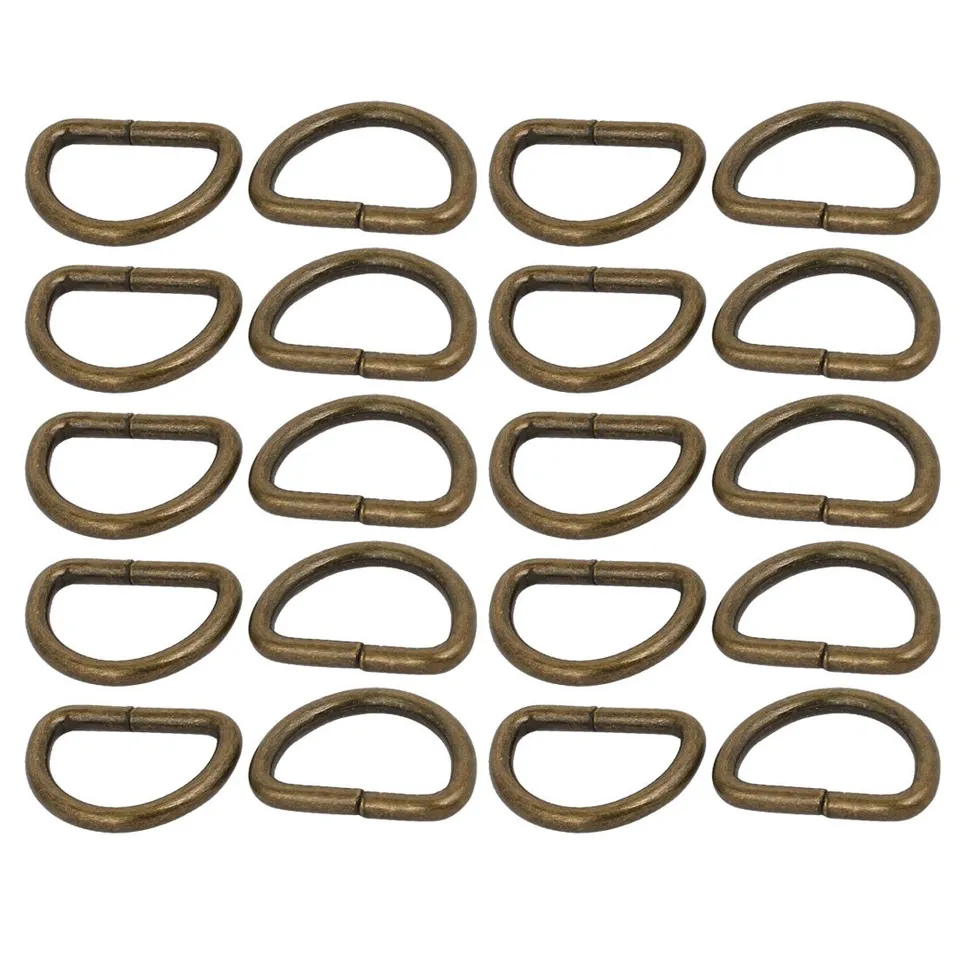 sourcing map Anneau D 20mm anneau métal bronze 20pcs soudé