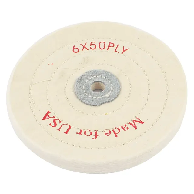 sourcing map Roue de polissage 150 mm blanc 50 plis coton