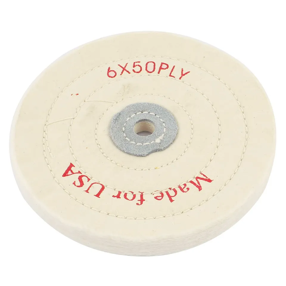 sourcing map Roue de polissage 150 mm blanc 50 plis coton