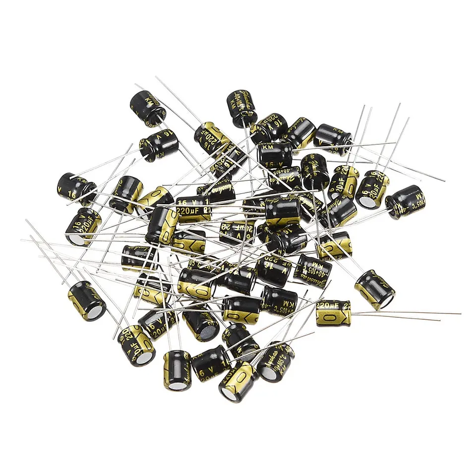 sourcingmap 220uF 16V condensateur électrolytique 50 pcs 6,3x7mm