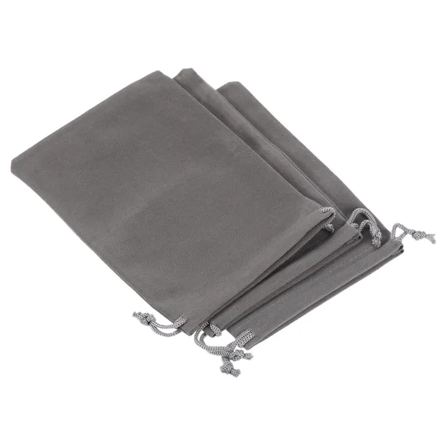 sourcing map Pochon microfibre gris 18x12 cm x3 lunettes