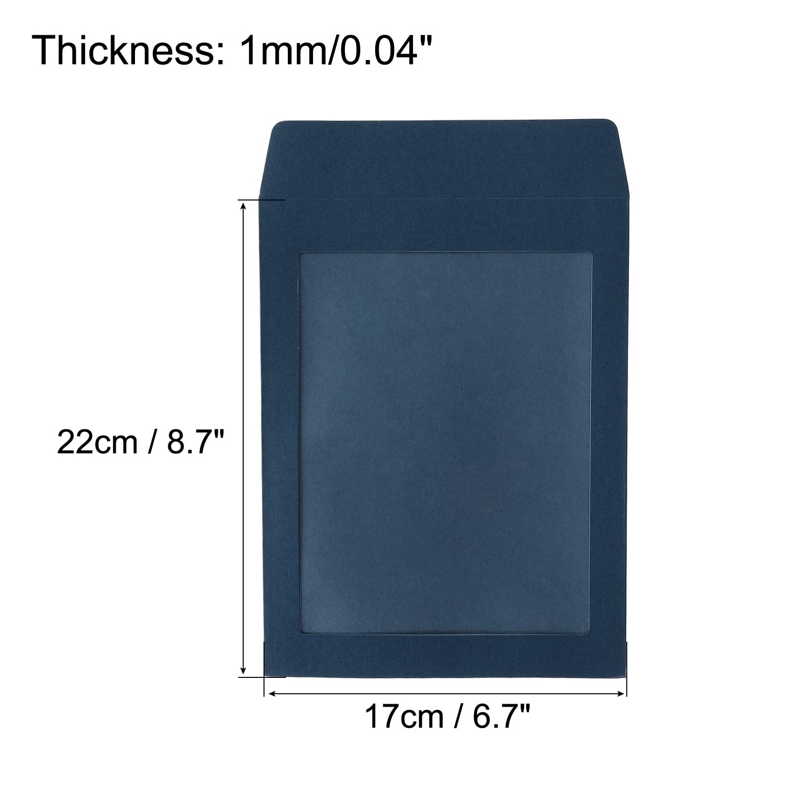 Sourcing Map A5 Enveloppe Fenêtre Bleue Simple Face x10