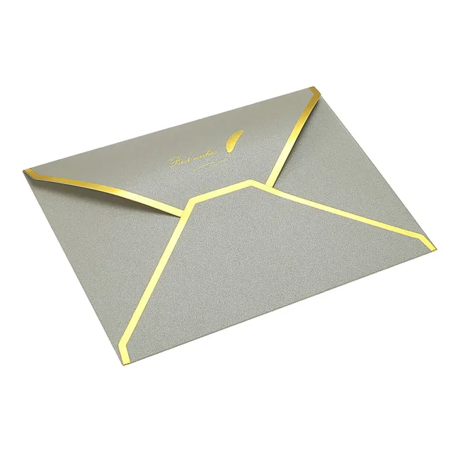sourcing map B6 enveloppe argent bord doré 13x18cm lot 10 mariage