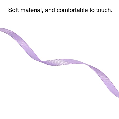 sourcing map Ruban Satin Violet 7mm x 91,4m Double Face