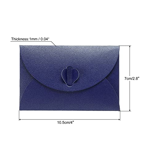 Sourcing Map 24 Mini Enveloppes papier cœur bleu foncé 7x10,5