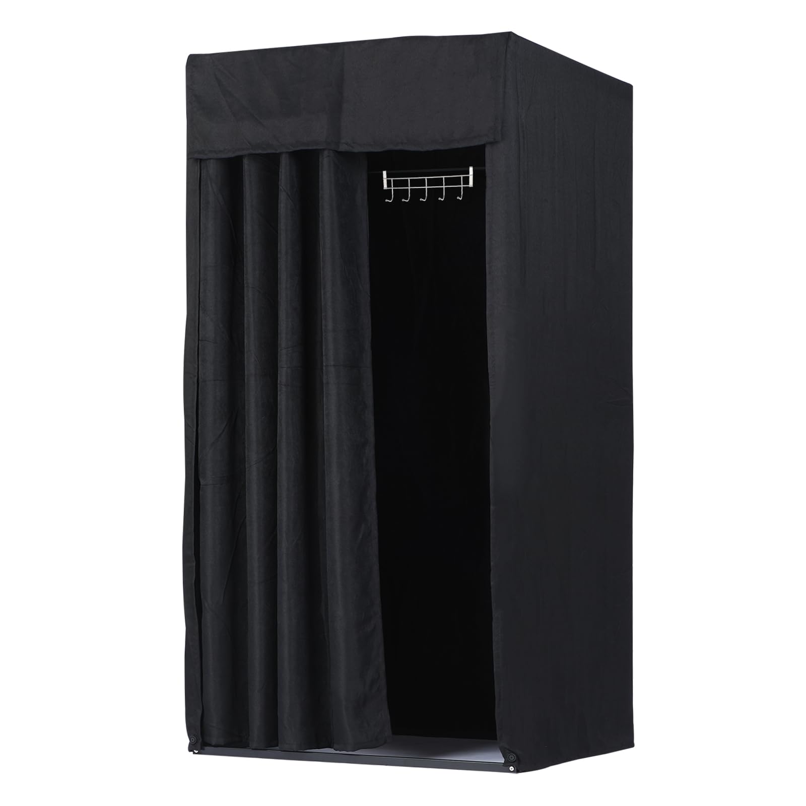 sourcingmap Cabine d'essayage noire 100x100x200 cm démontable