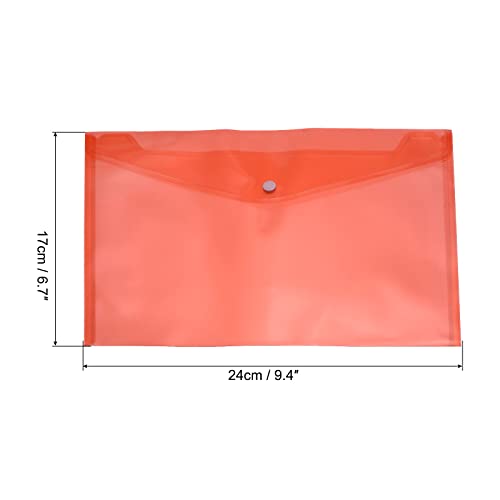 sourcing map Office pochette plastique A5 rouge bouton lot de 12