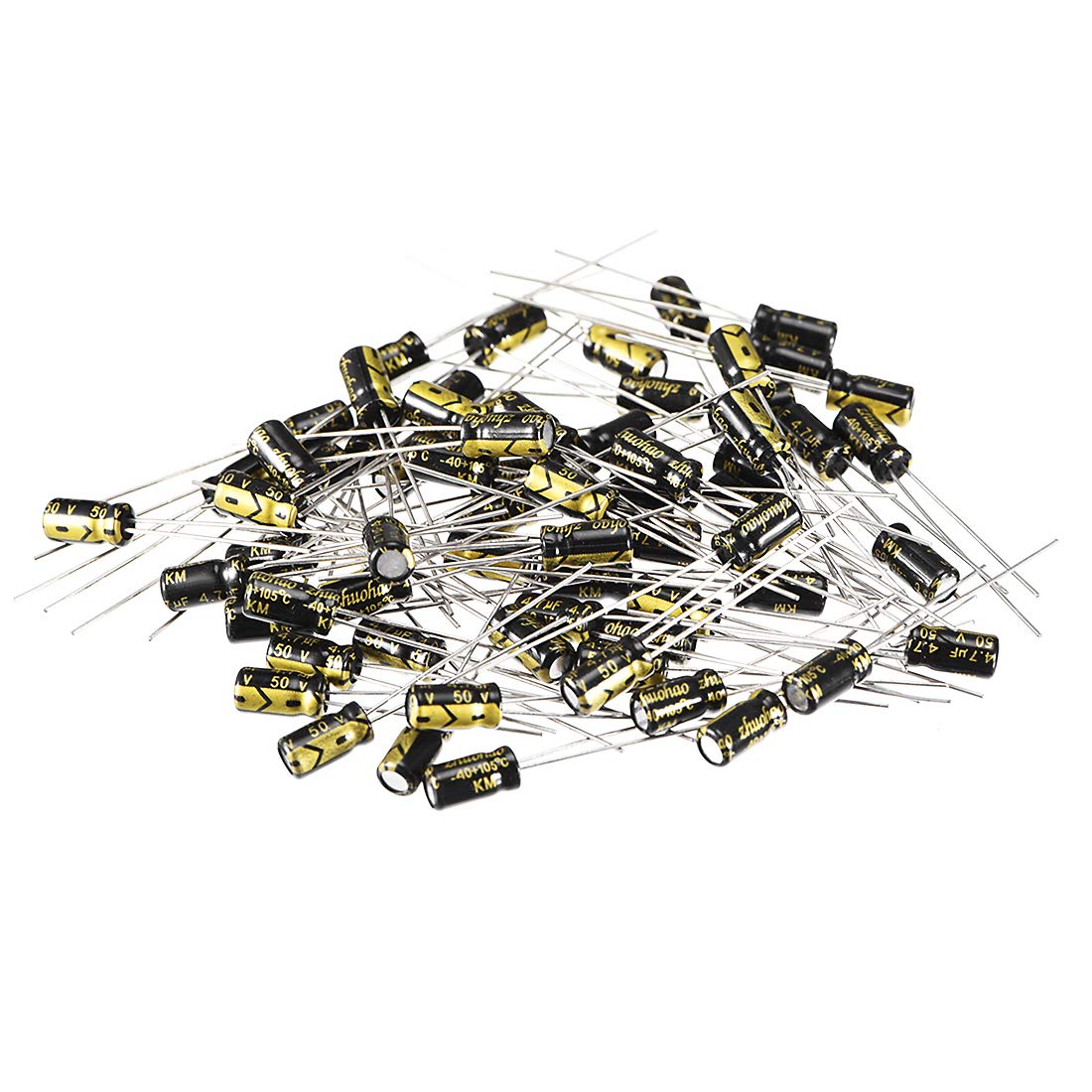 sourcing map condensateur électrolytique 4.7uF 50V 50 pièces 4x7mm