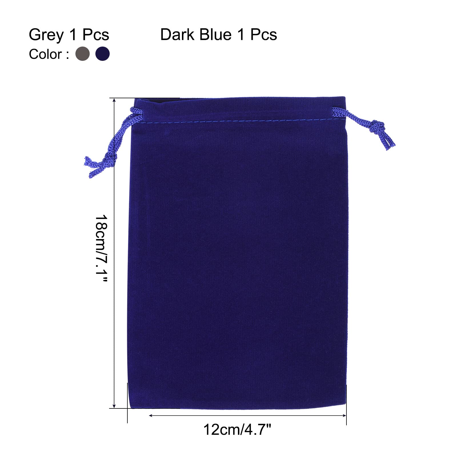 Sourcingmap 18x12cm Pochette Cordon Bleu Gris 2Pcs Flanelle