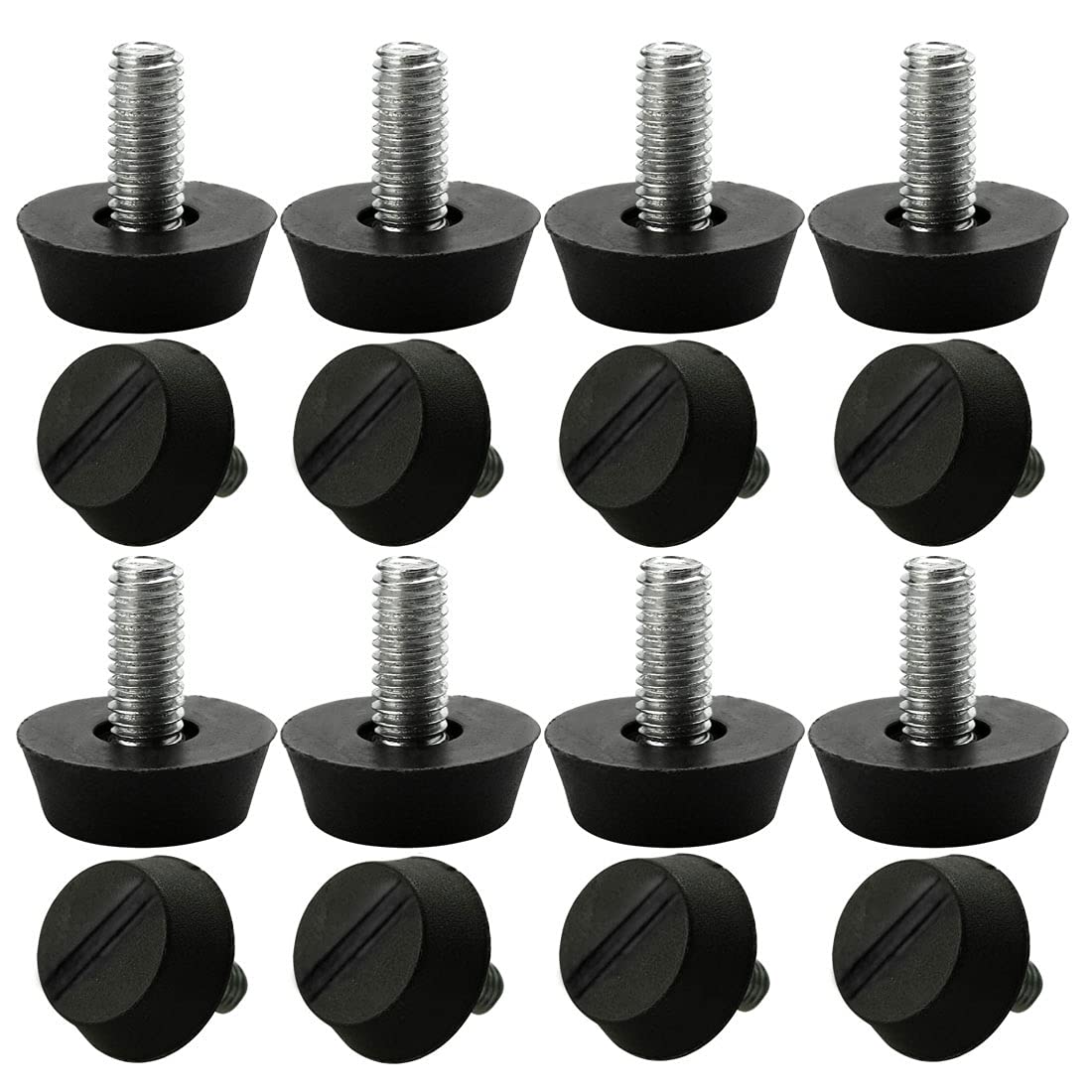 sourcing map Home pied nivellement M6x13x20mm 16 pièces noir