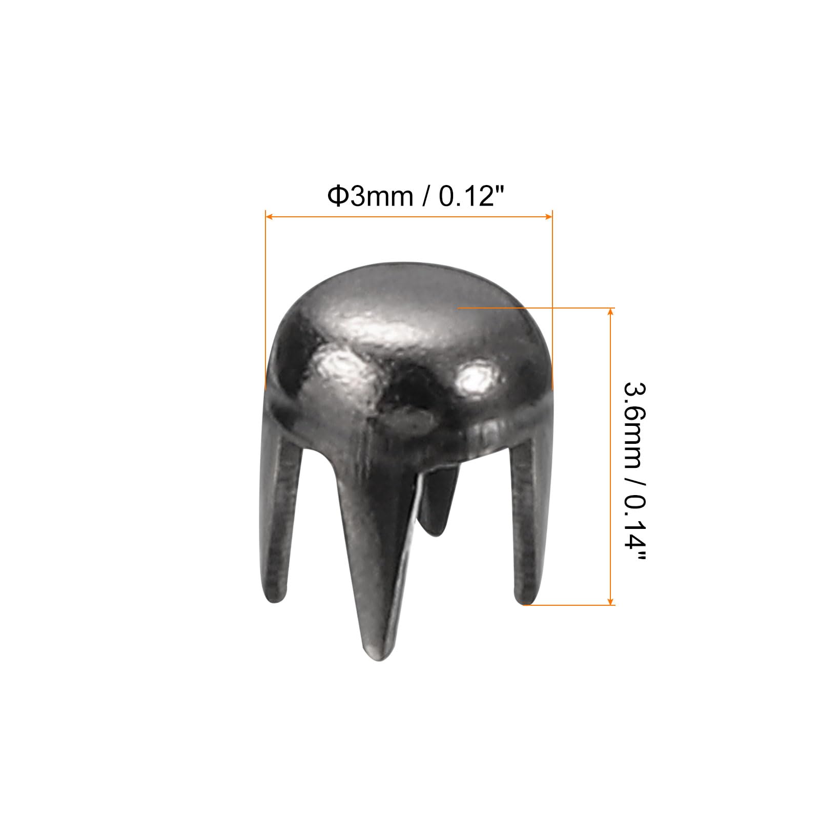 sourcing map Home & Garden clous dôme métal 3mm noir lot 100 laiton
