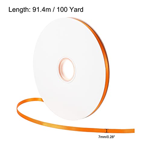 Sourcing Map Ruban Satin 7mmx91,4m Orange Cadeau Nœud