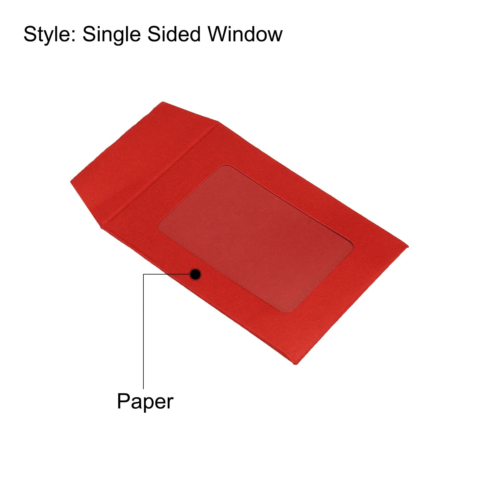 sourcing map enveloppe à fenêtre rouge 8x6 cm lot de 10