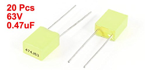Sourcingmap 474J63 Condensateur Film 63V 0.47µF Jaune Lot 20