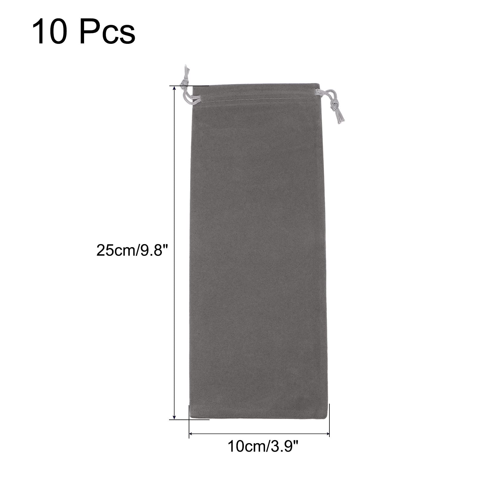 Sourcing Map 25x10cm Pochette Microfibre Gris Lot 10 Lunettes