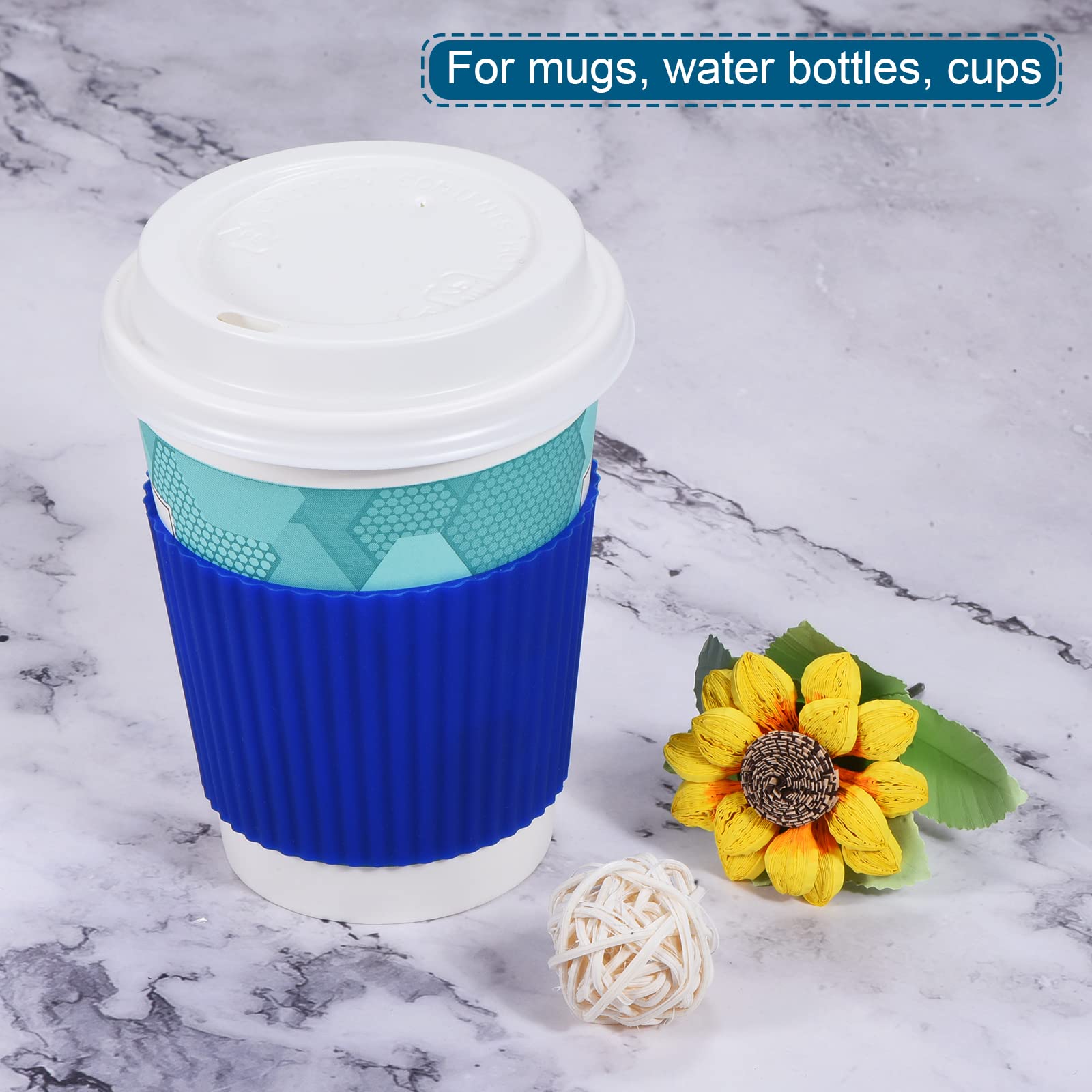 Sourcing Map Home & Garden manchon tasse silicone bleu lot 2
