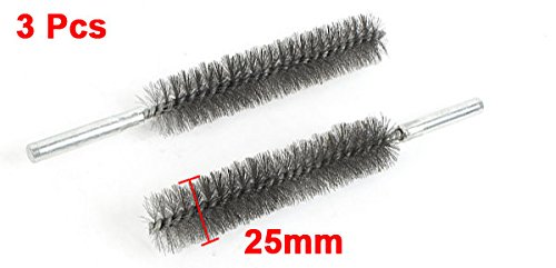 Sourcing Map Industrial brosse tube inox 3 pcs 25 mm 17 cm