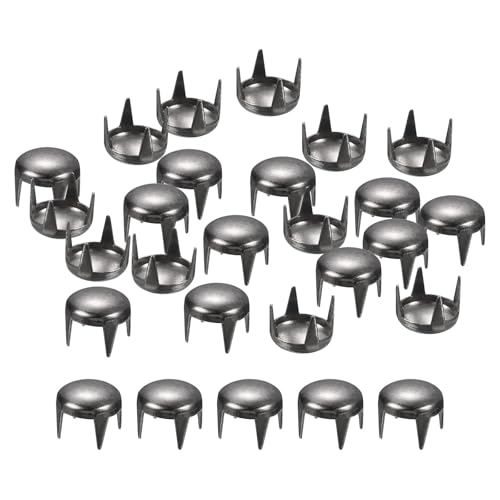 SOURCINGMAP Clous Dôme Métal Noir 7mm Rivets Griffes x100