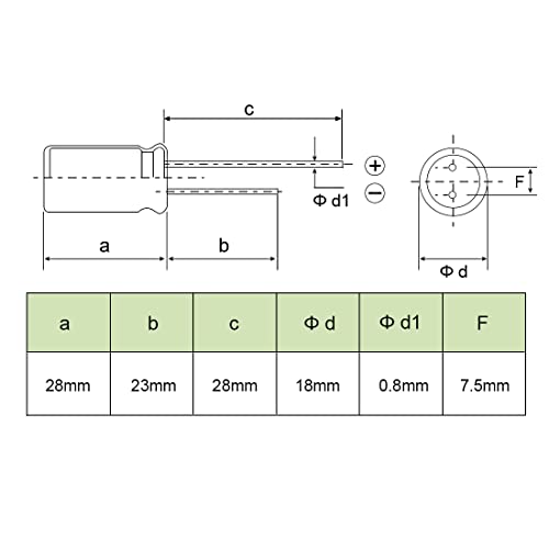 Sourcing Map Condensateur 100uF 400V 18x28mm 2pcs