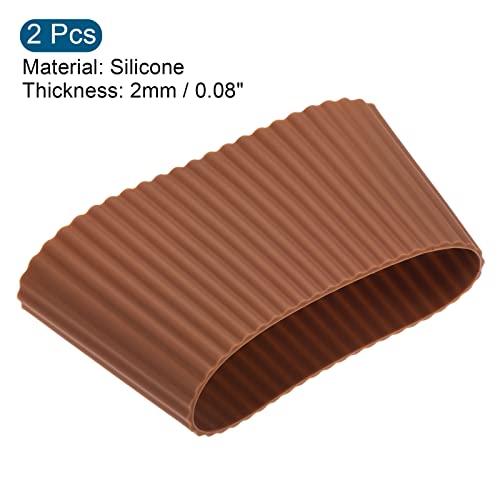Sourcingmap Home & Garden manchon tasse silicone marron 60 mm lot 2