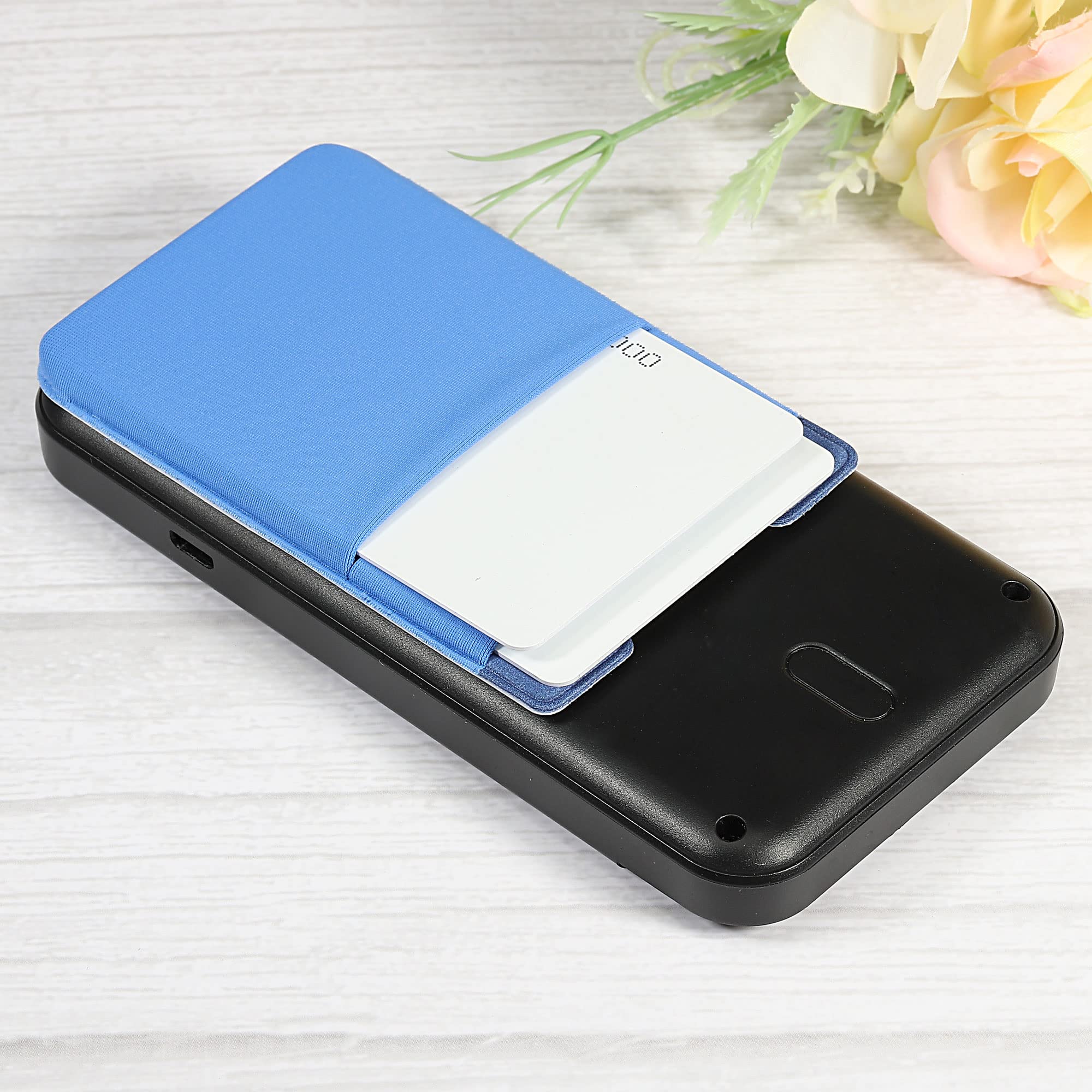Sourcing Map Porte-Carte Téléphone Spandex 2 Pièces Bleu Foncé