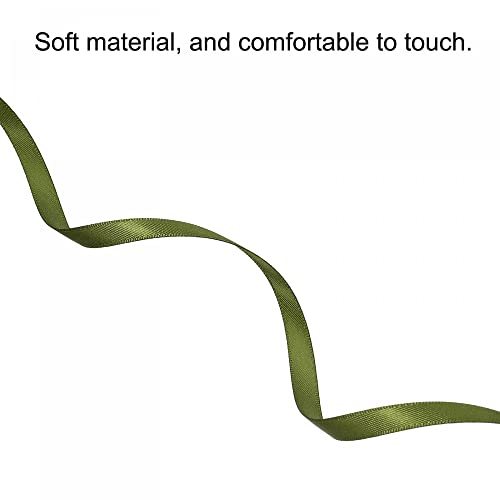 sourcing map Home & Garden ruban satin vert olive 7mmx91,4m