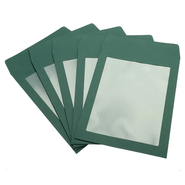 sourcingmap A5 enveloppe à fenêtre verte lot 10 fenêtre simple face
