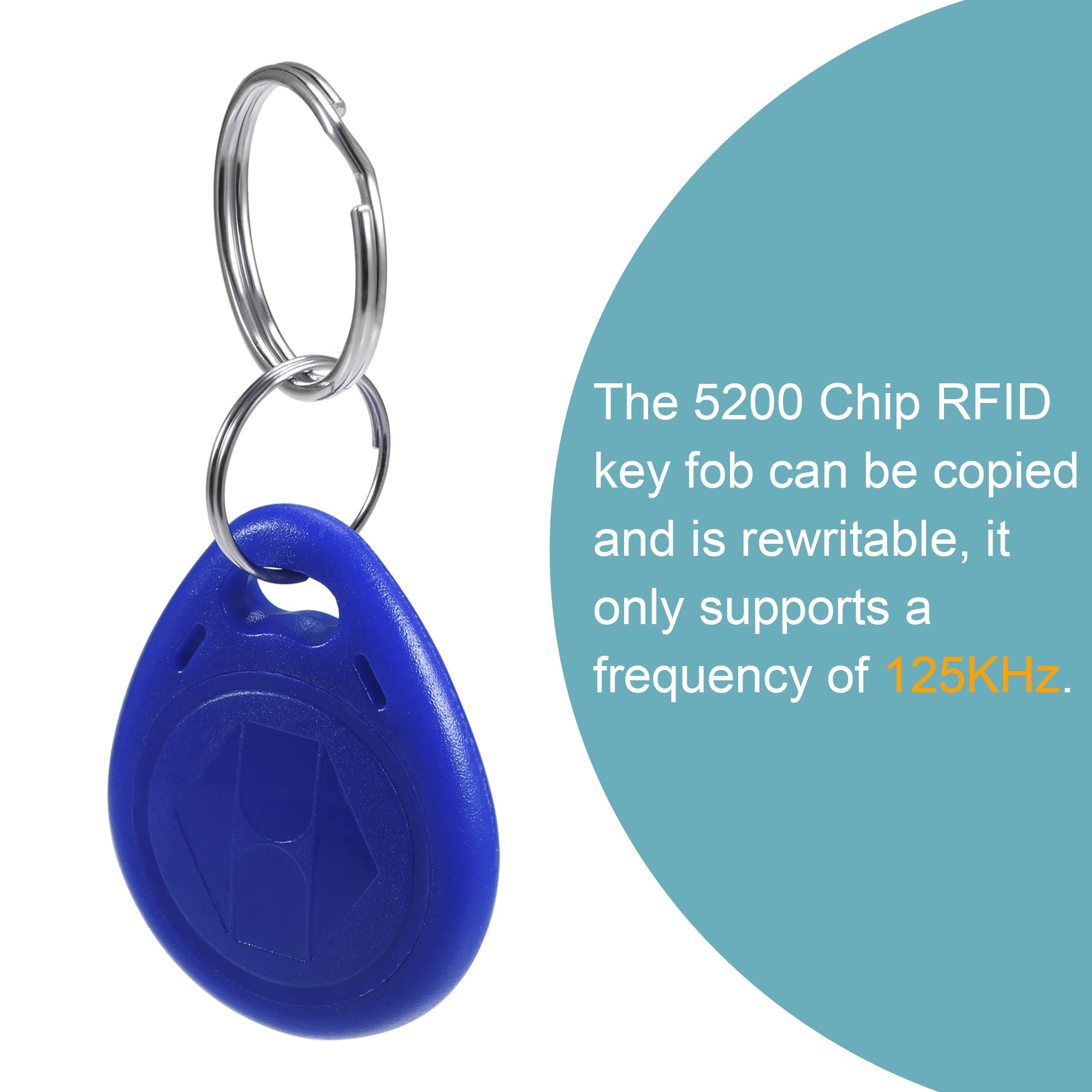 sourcing map Electronics porte-clés RFID 125KHz bleu lot 5 copiable