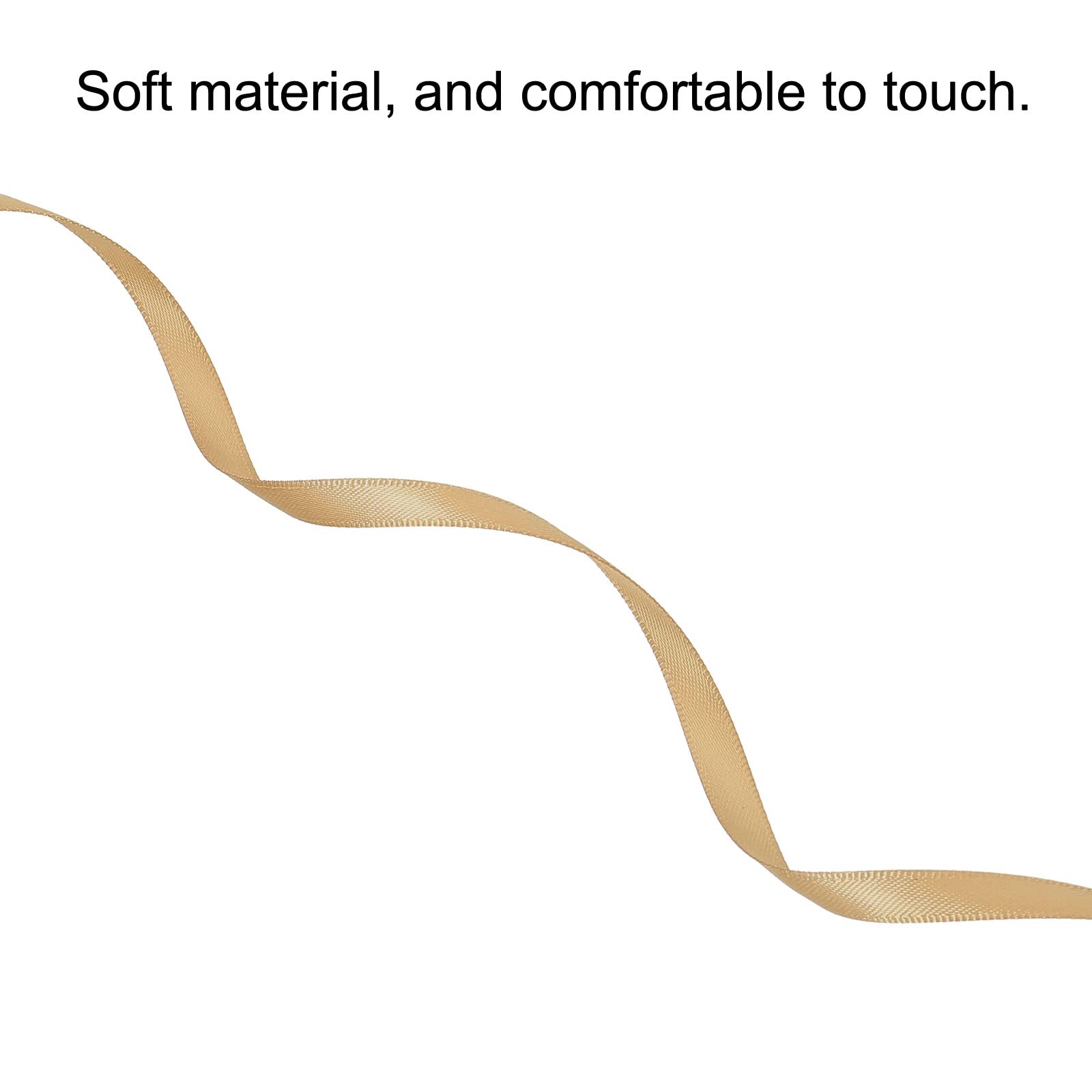 Sourcing Map Ruban Satin Beige 7 mm x 91,4 m Rouleau