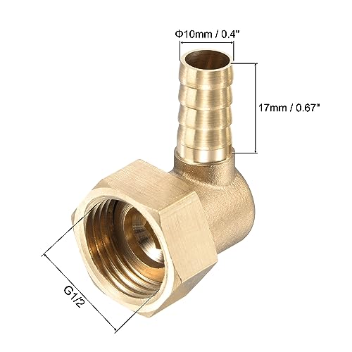 Sourcing Map G1/2 raccord coudé laiton 10mm lot 2