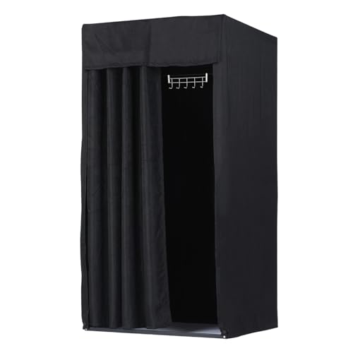 sourcingmap Cabine d'essayage noire 100x100x200 cm démontable