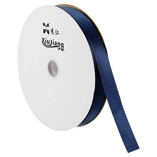 Sourcing Map Ruban Satin Bleu Marine 20 mm x 91,4 m Rouleau
