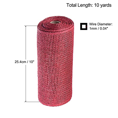 sourcing map Home & Garden maille 10 pouces x 10 yards rouge 1 rouleau