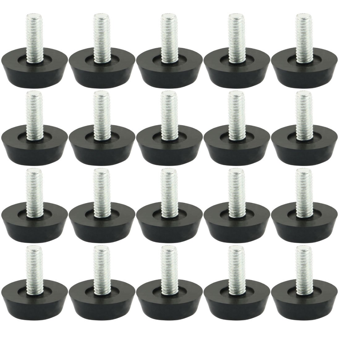 Sourcing Map pied nivellement réglable M6 20 pcs base 22mm