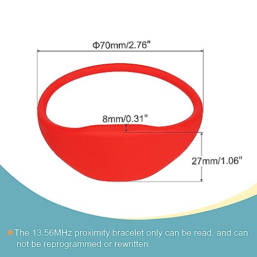 Sourcing Map bracelet RFID silicone rouge lot 5 13,56 MHz