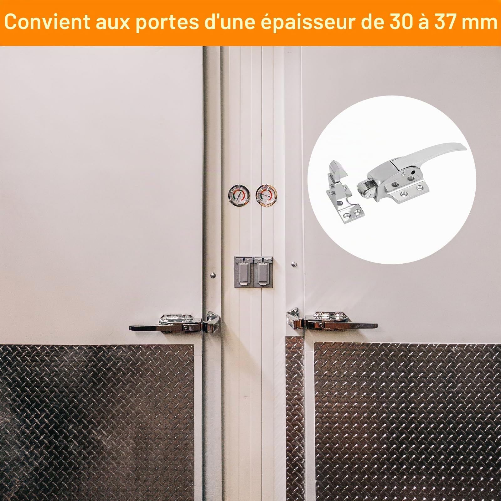 Sourcing Map Loquet poignée métal 7 pouces argent
