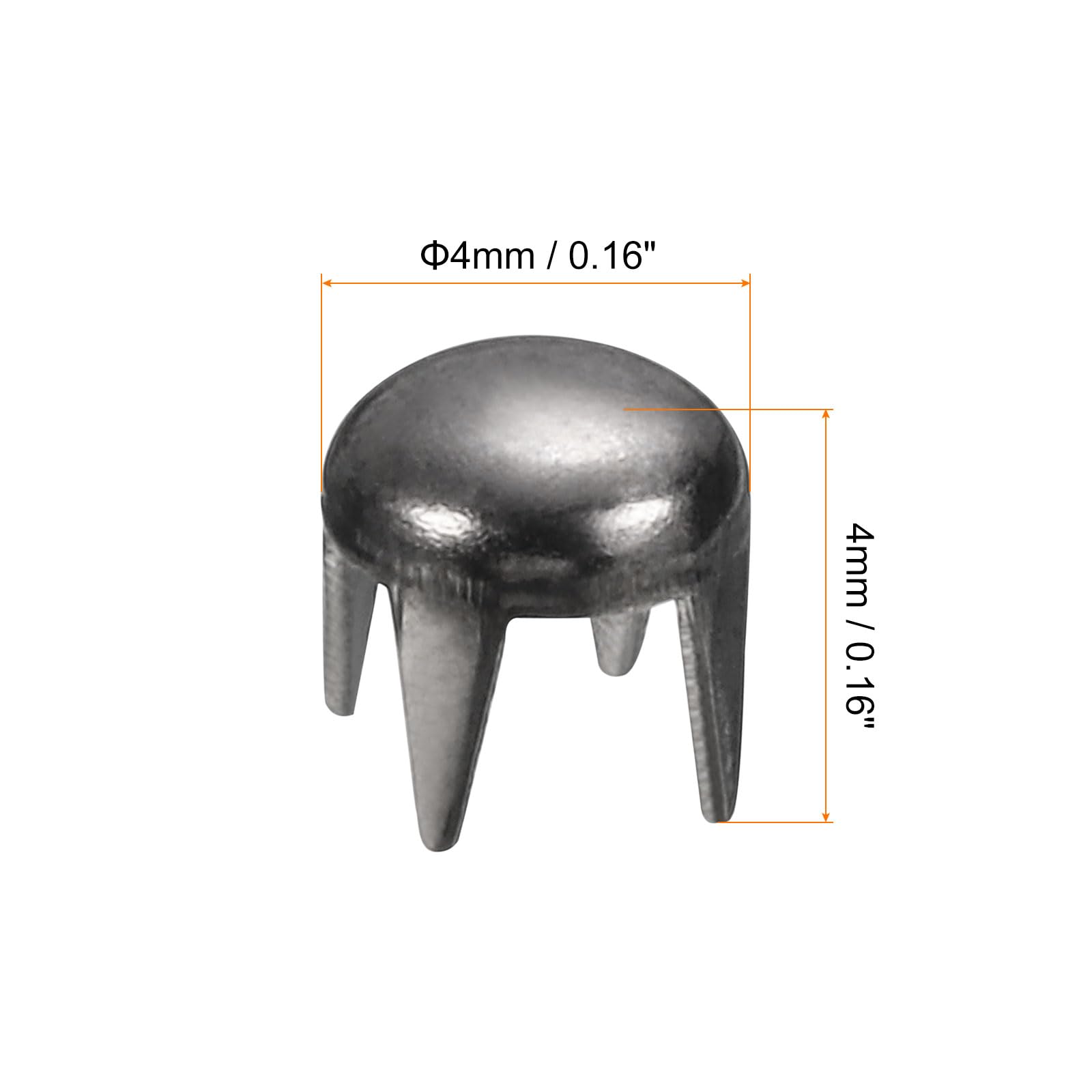 sourcing map Home & Garden clous ronds métal 4mm noir lot 200 laiton