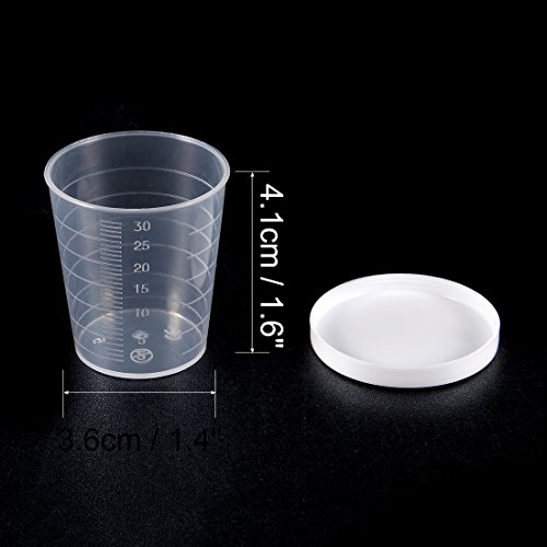 sourcing map béchers gradués 30mL gobelet mesure x10 transparent