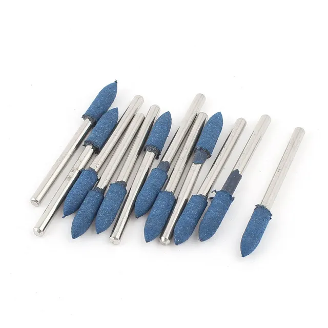 sourcingmap Pointe montée caoutchouc bleu lot de 12 tige 3 mm