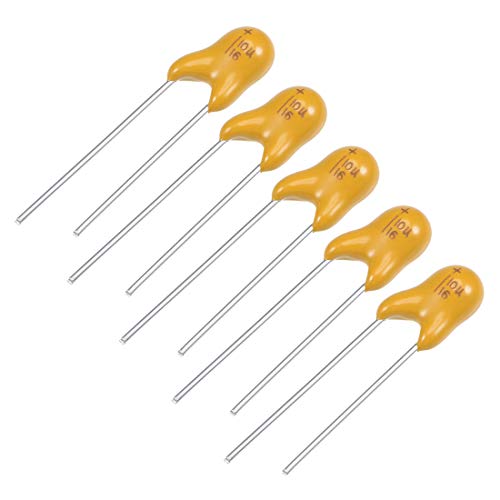 Sourcing Map 10uF 16V condensateur tantale 5 pcs radial jaune