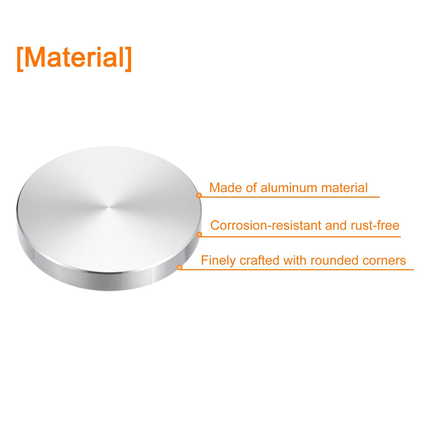 Sourcing Map Lot 8 disques aluminium argent 50mm M8
