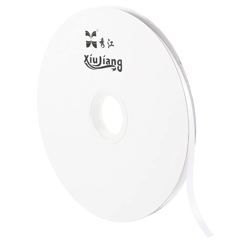 Sourcing Map ruban satin blanc 7mmx91,4m rouleau mariage