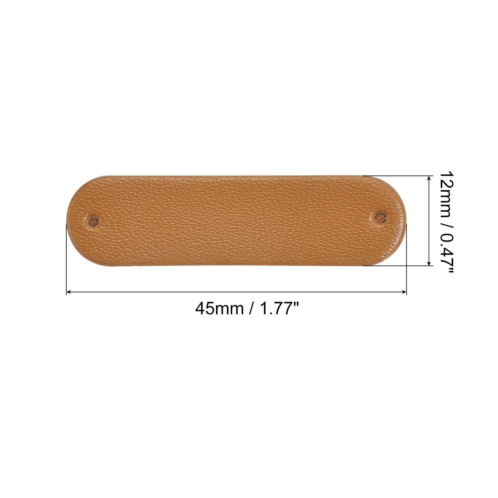 Sourcingmap Étiquette cuir PU 45x12mm marron lot de 40 à coudre